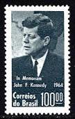 President John F. Kennedy Memorial Stamp Brazil, 1964